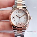 YF Factory Replica Chopard HAPPY SPORT Ladies Watch Two Tone Rose Gold